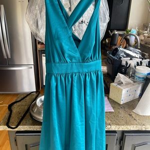 Nicole Miller teal blue green dress